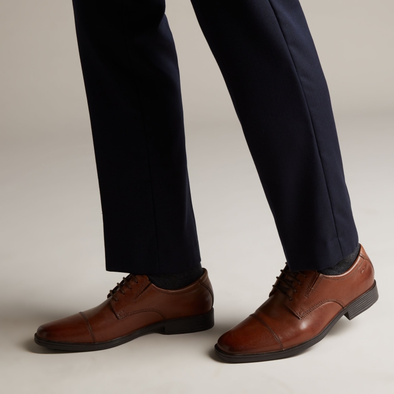 Tilden Cap Clarks Aus Dunkelbraunem Leder