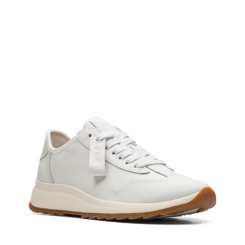 Clarks Dash Lite Lo Weißes Leder