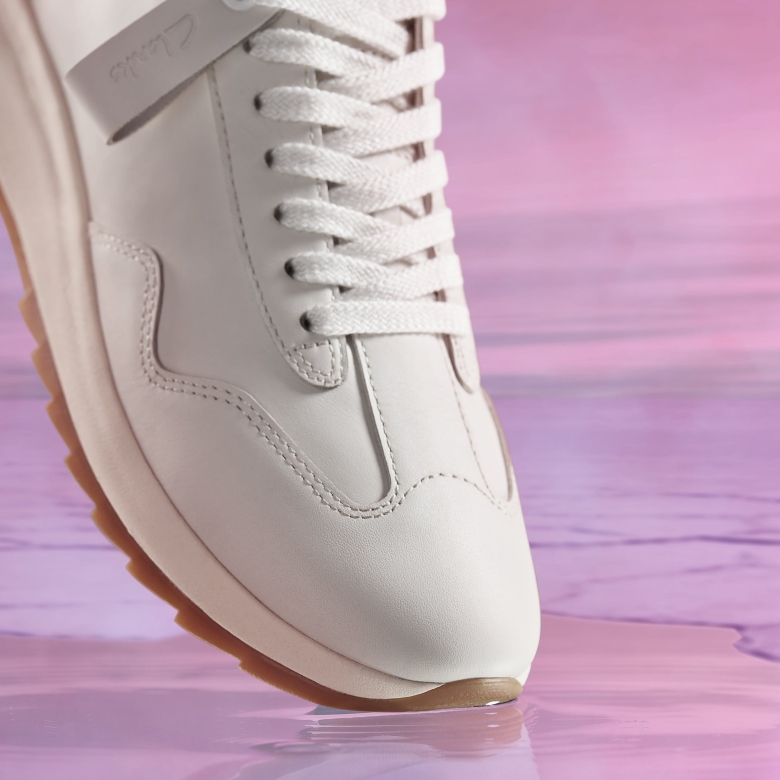 Clarks Dash Lite Lo Weißes Leder