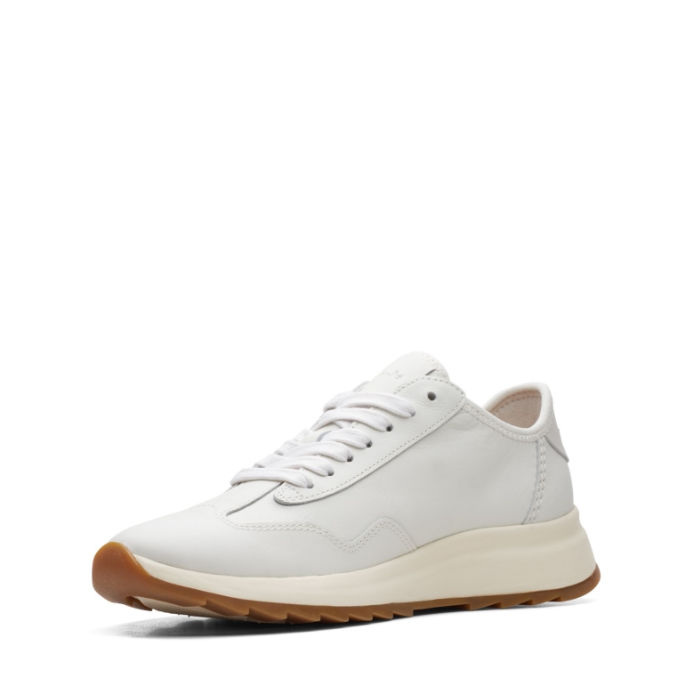Clarks Dash Lite Lo Weißes Leder