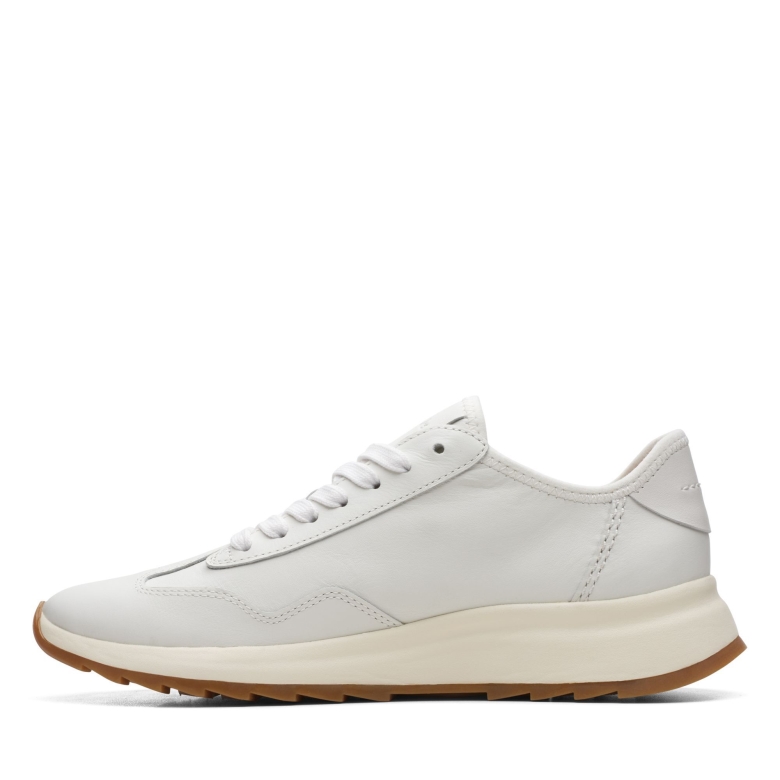 Clarks Dash Lite Lo Weißes Leder