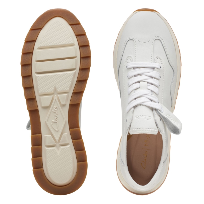 Clarks Dash Lite Lo Weißes Leder