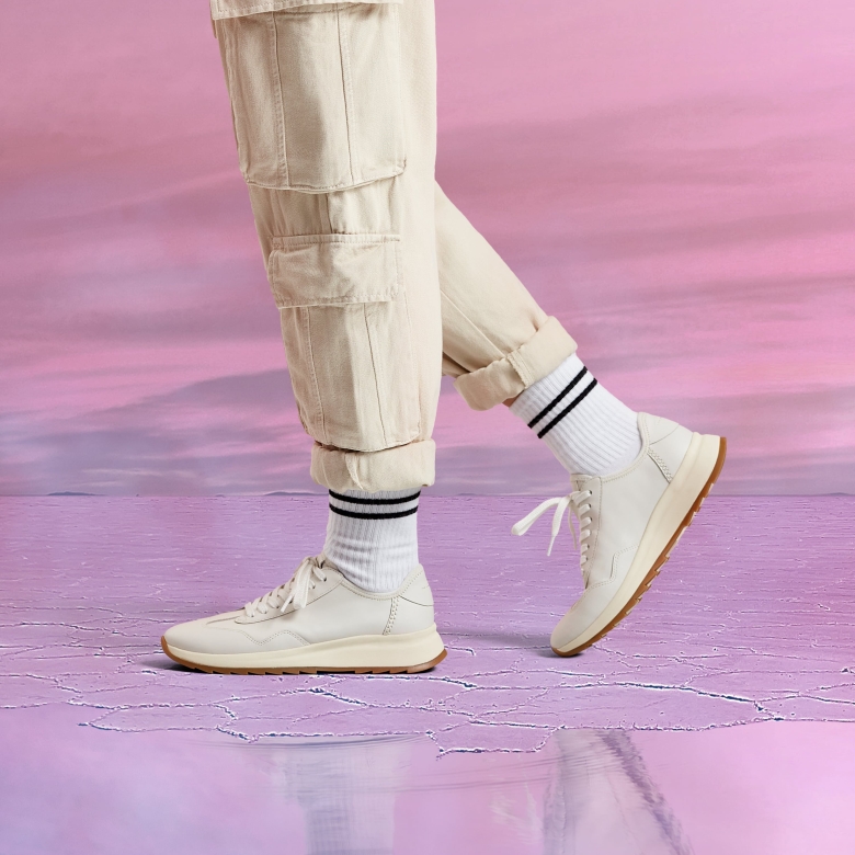 Clarks Dash Lite Lo Weißes Leder