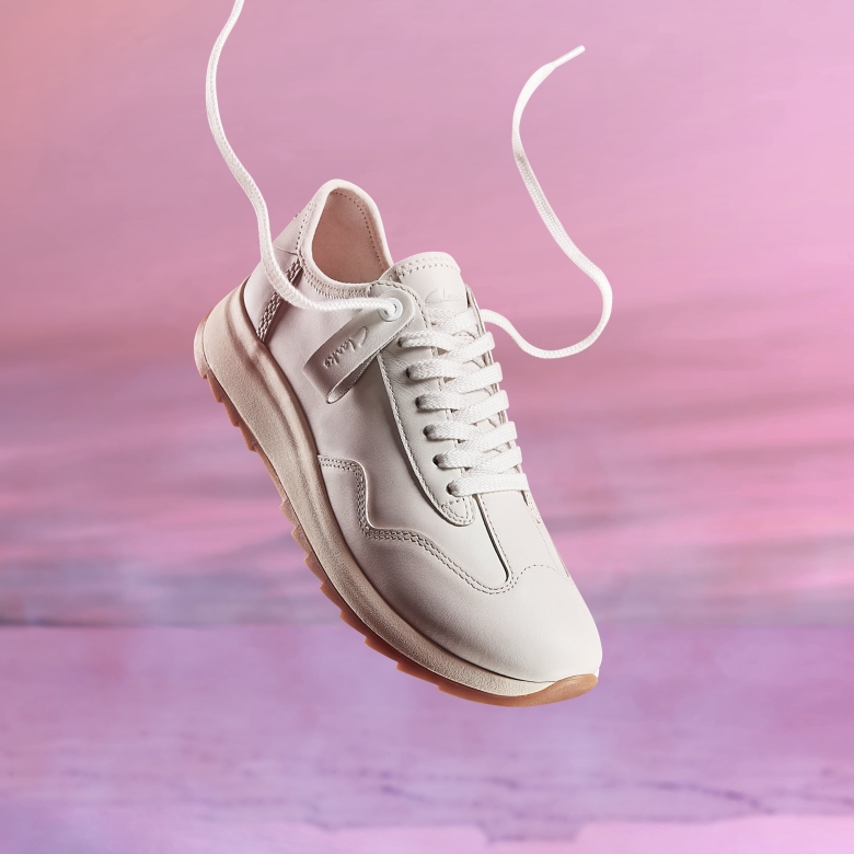 Clarks Dash Lite Lo Weißes Leder