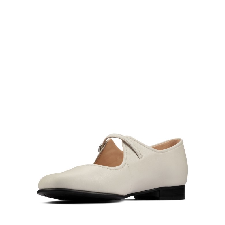 Reines Flaches Weißes Leder Clarks