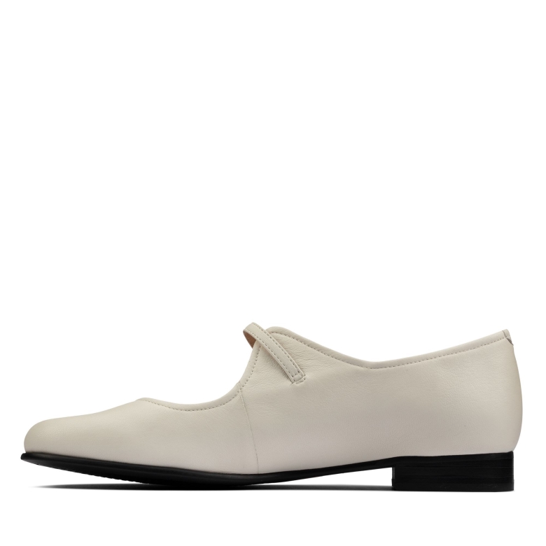 Reines Flaches Weißes Leder Clarks