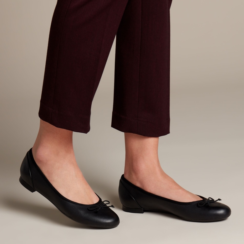 Schwarzes Leder Clarks Couture Bloom