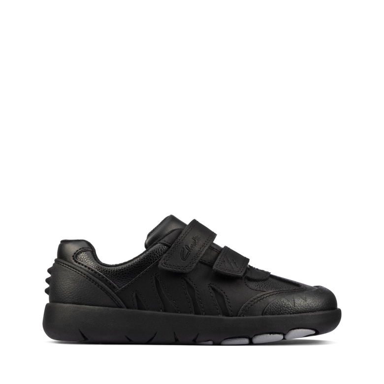 Schwarzes Leder Clarks Rex Stride K
