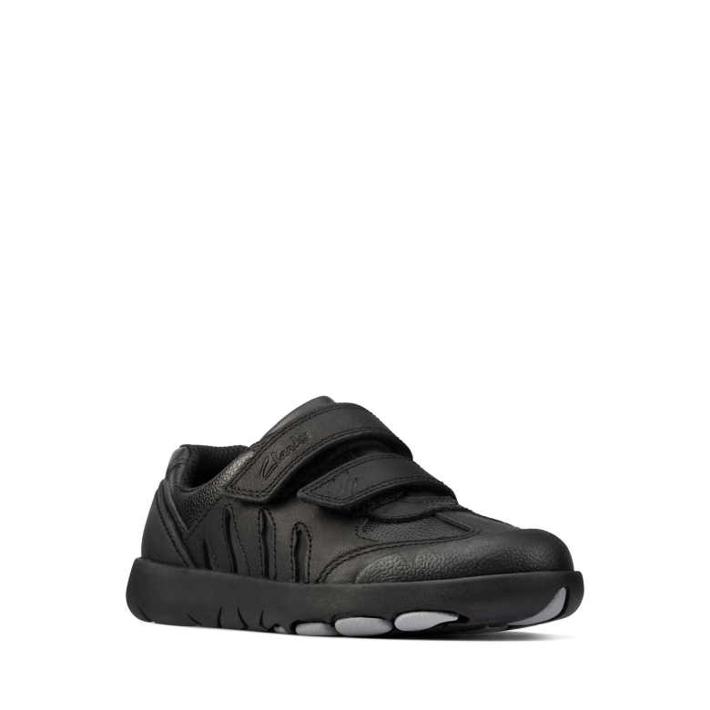 Schwarzes Leder Clarks Rex Stride K