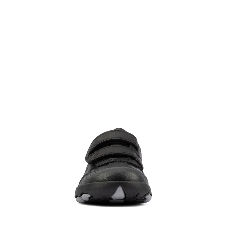 Schwarzes Leder Clarks Rex Stride K