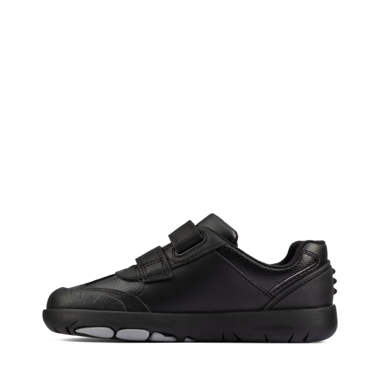 Schwarzes Leder Clarks Rex Stride K
