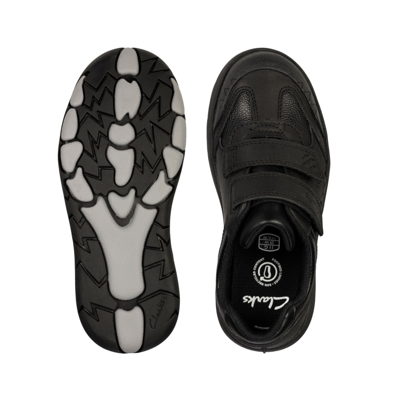 Schwarzes Leder Clarks Rex Stride K