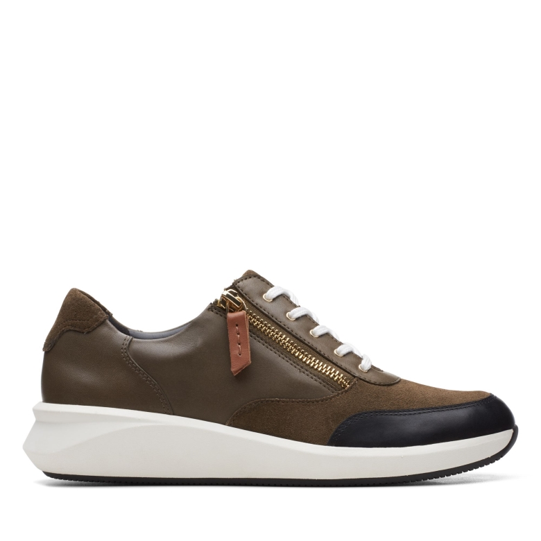 Ein Rio Zip Clarks Dark Olive Lea