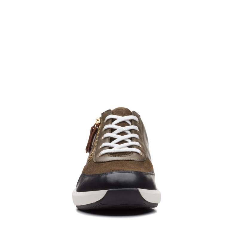 Ein Rio Zip Clarks Dark Olive Lea