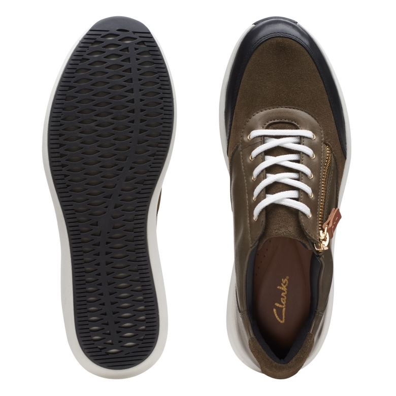 Ein Rio Zip Clarks Dark Olive Lea