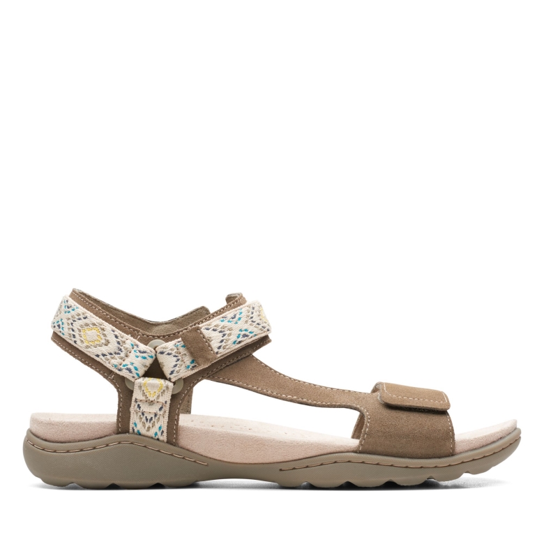 Amanda Step Clarks Aus Olivfarbenem Wildleder