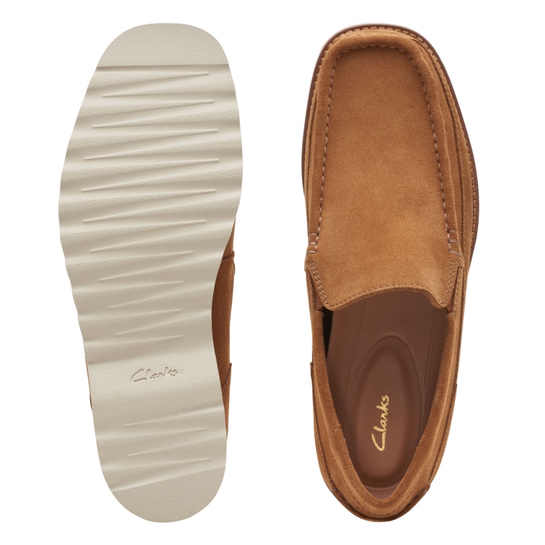 Cognac Wildleder Clarks Durleigh-rand