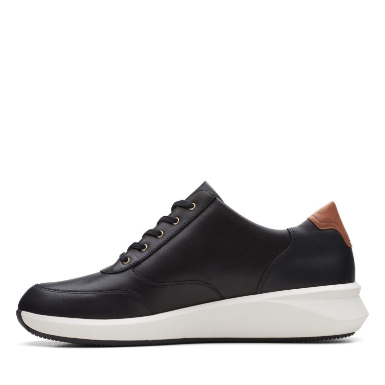 Clarks Un Rio Zip Schwarzes Leder