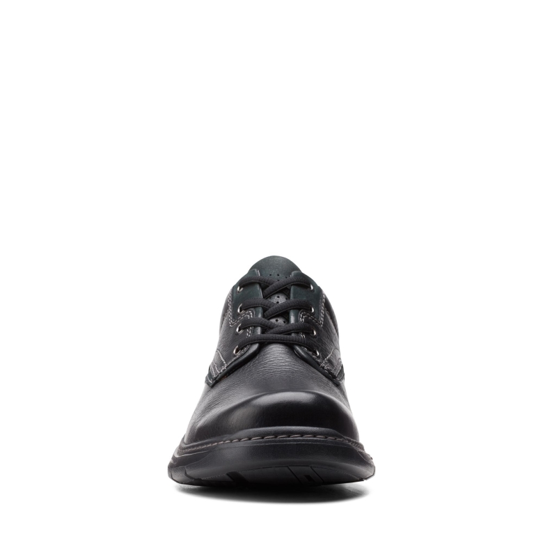Schwarzes Getrommeltes Leder Clarks Un Brawley Pace