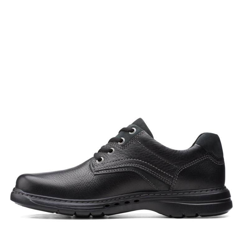 Schwarzes Getrommeltes Leder Clarks Un Brawley Pace
