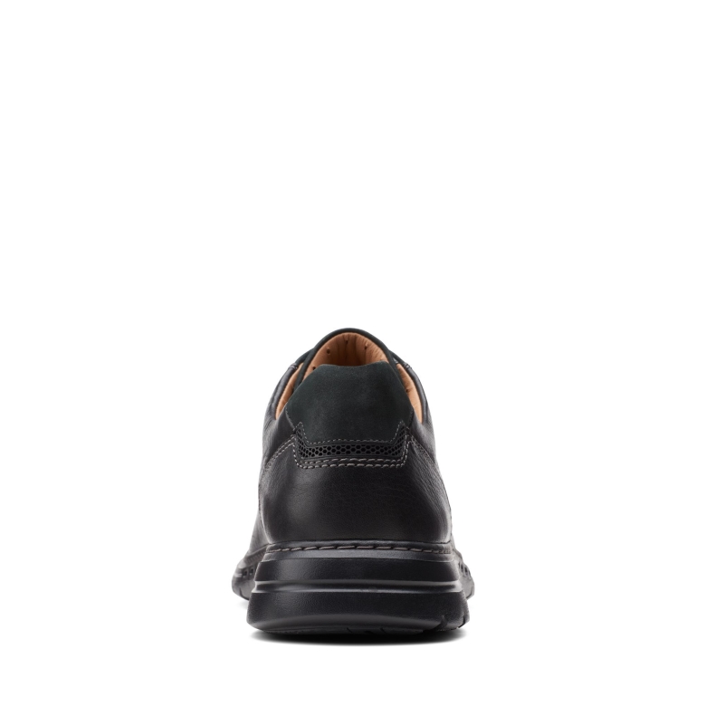 Schwarzes Getrommeltes Leder Clarks Un Brawley Pace