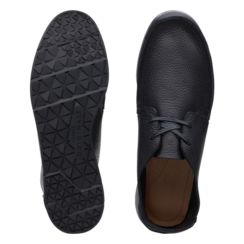 Schwarzes Leder Clarks Seven