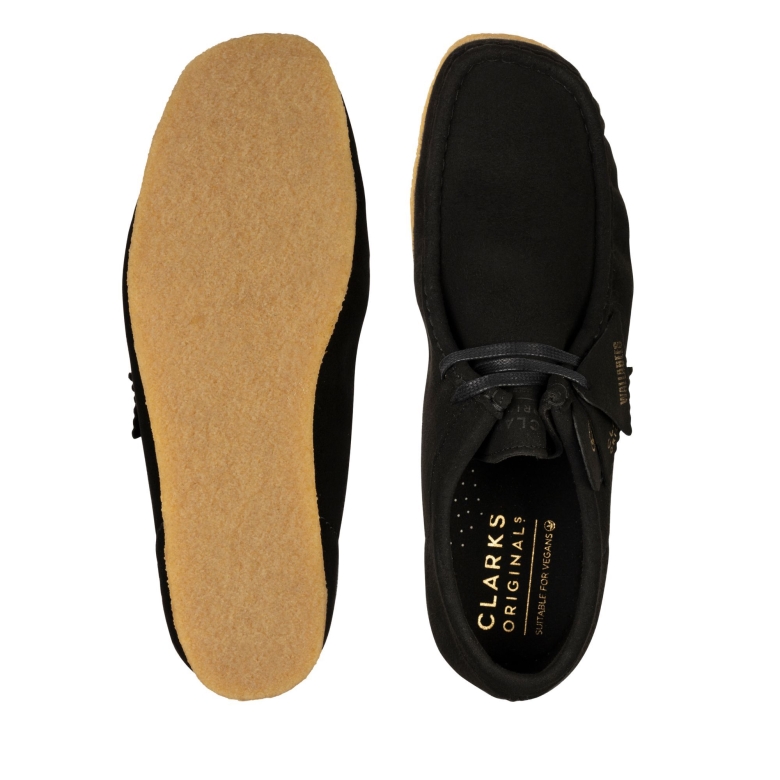 Wallabee Clarks Schwarz Vegan