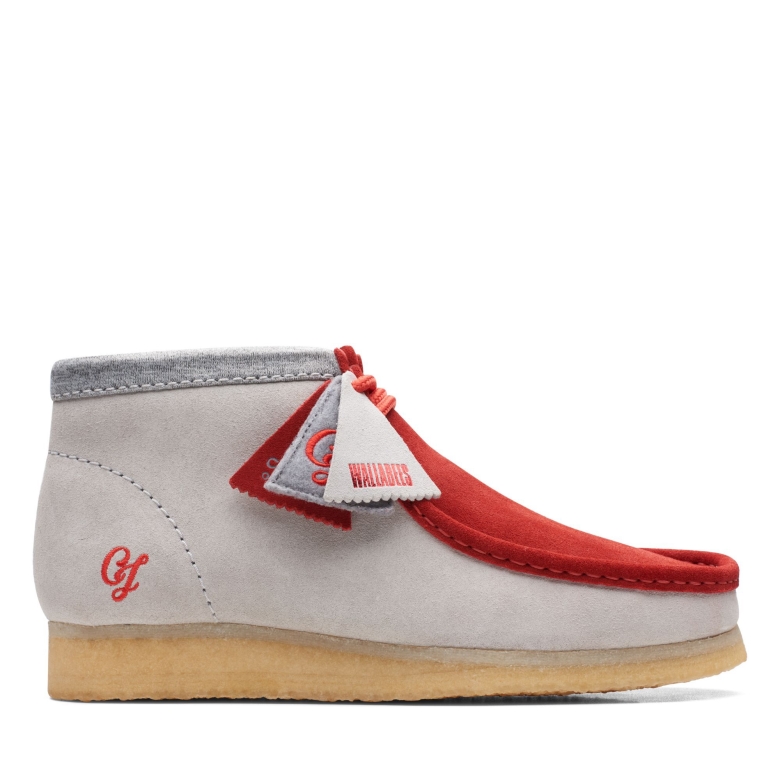 Clarks Wallabee Aber Neu Rot/grau