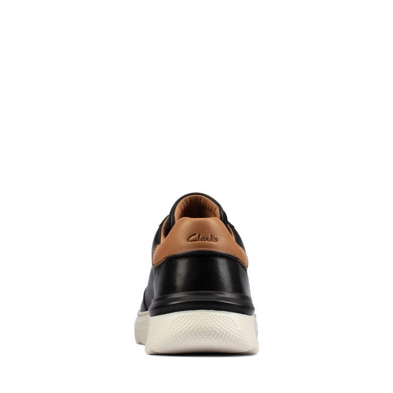 Schwarzes Leder Clarks Sprint Lite Schnürung