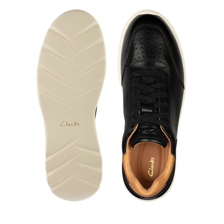 Schwarzes Leder Clarks Sprint Lite Schnürung