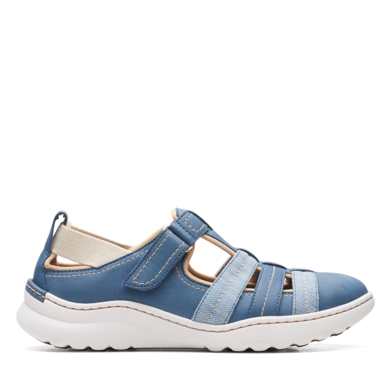 Clarks Blue Grey Lea Teagan Step