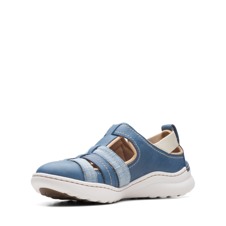 Clarks Blue Grey Lea Teagan Step