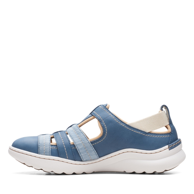 Clarks Blue Grey Lea Teagan Step