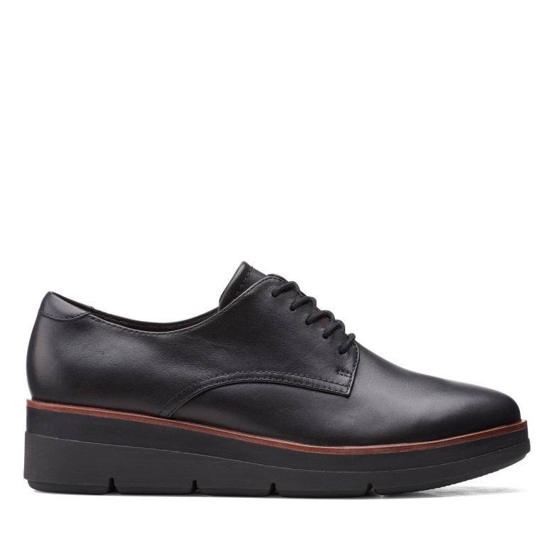 Schwarzes Leder Shayllace Clarks