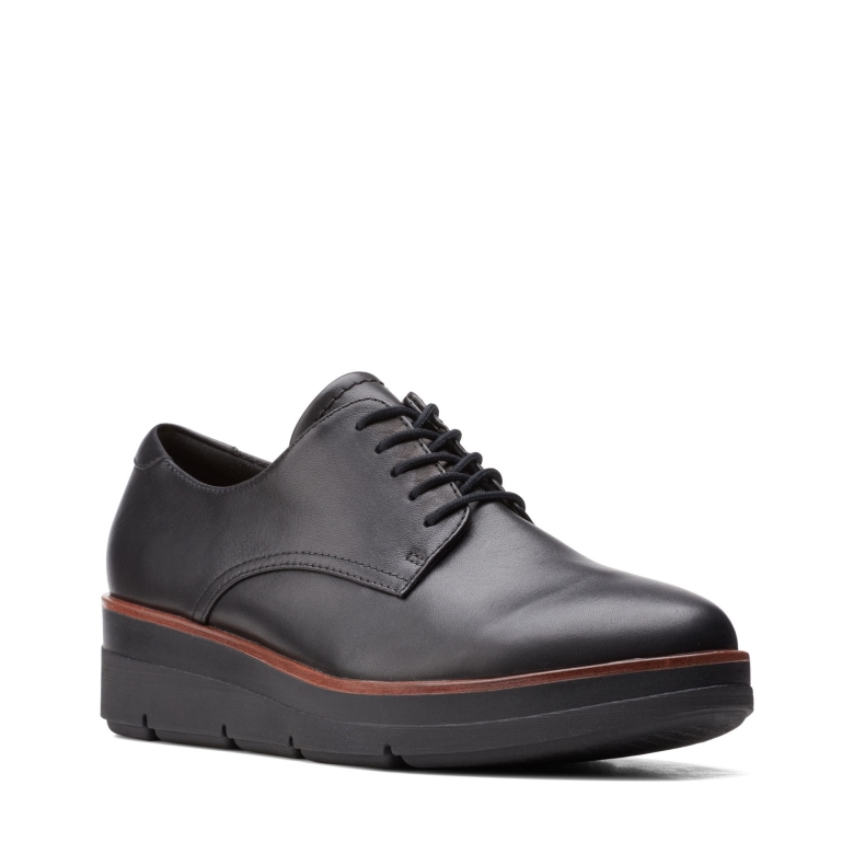 Schwarzes Leder Shayllace Clarks