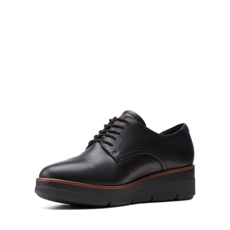 Schwarzes Leder Shayllace Clarks