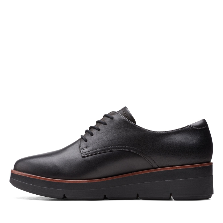 Schwarzes Leder Shayllace Clarks