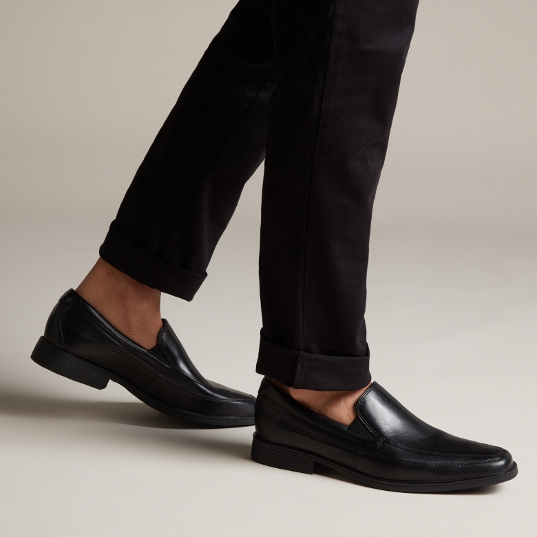 Clarks Tilden Freies Schwarzes Leder