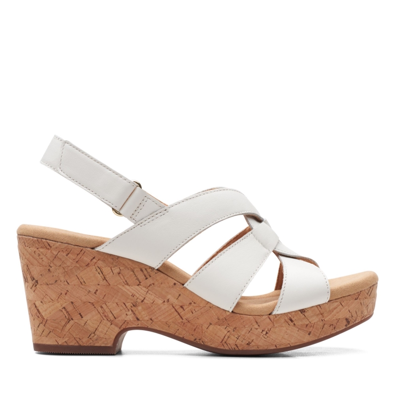 Weißes Leder Clarks Giselle Beach