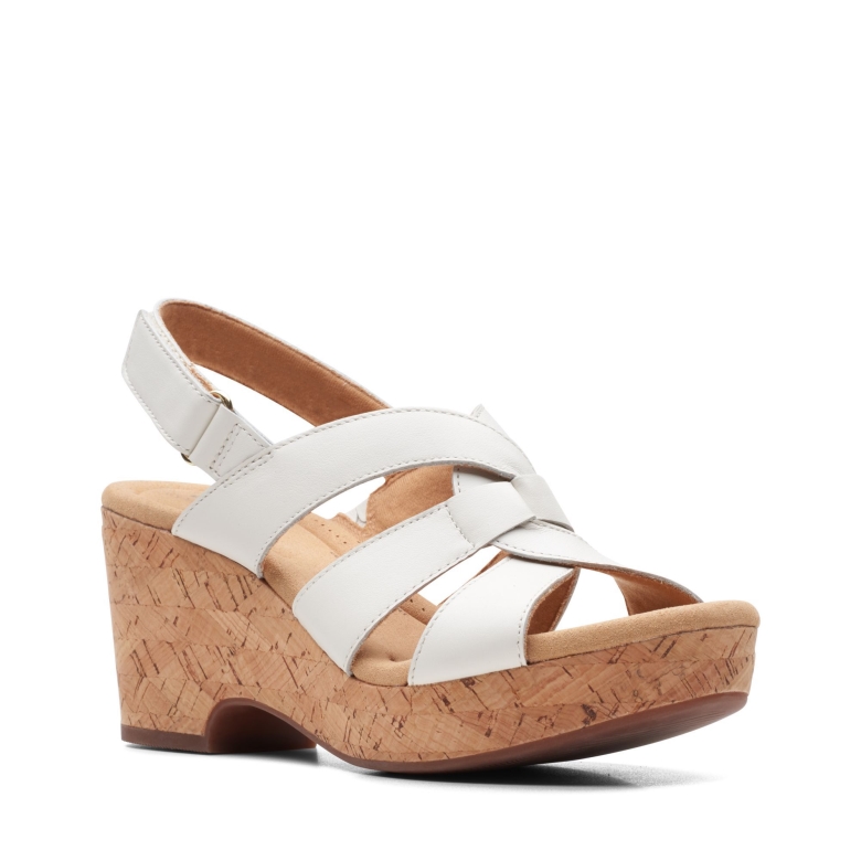 Weißes Leder Clarks Giselle Beach