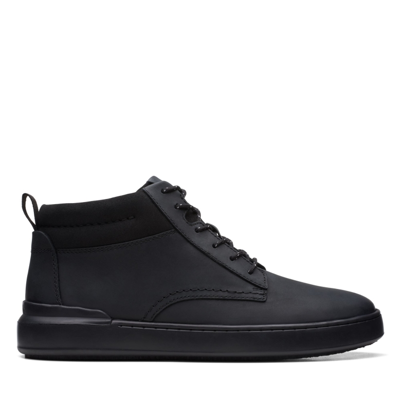 Clarks Court Lite Mid Aus Schwarzem Leder
