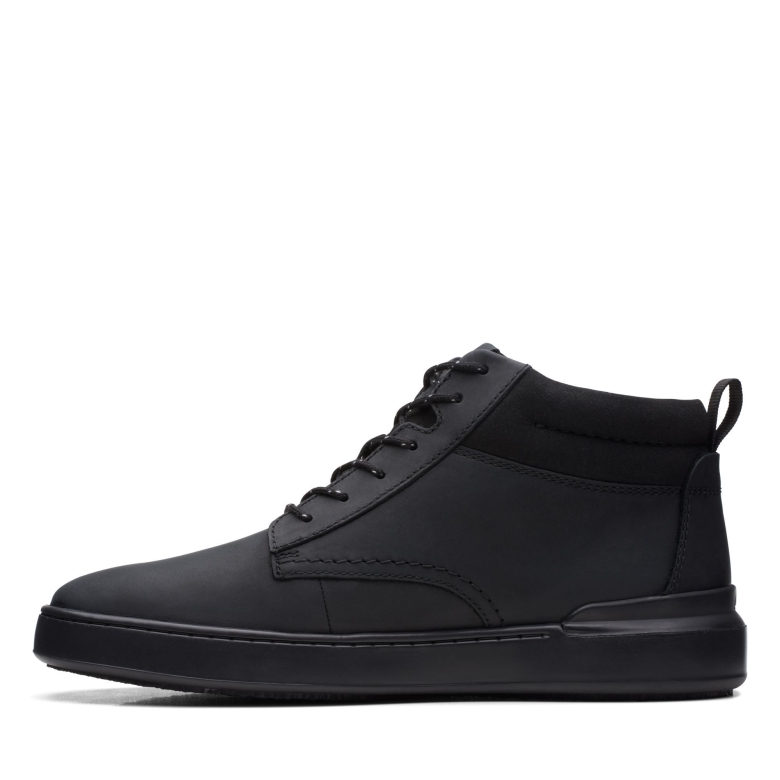 Clarks Court Lite Mid Aus Schwarzem Leder