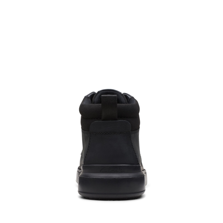Clarks Court Lite Mid Aus Schwarzem Leder