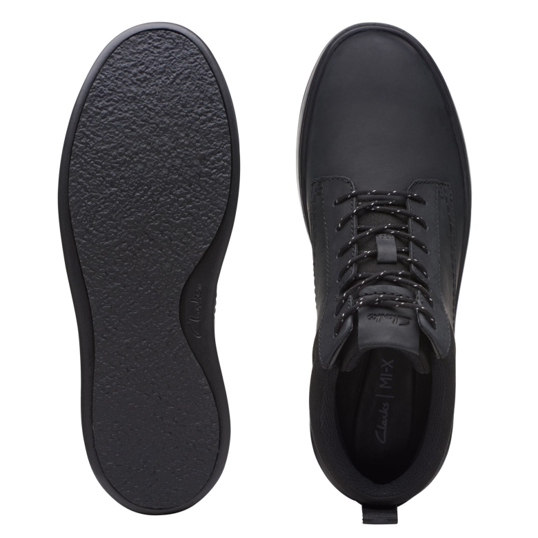 Clarks Court Lite Mid Aus Schwarzem Leder