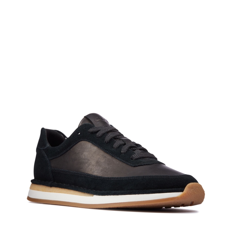 Schwarze Kombi-wildleder-clarks-craft-run-spitze