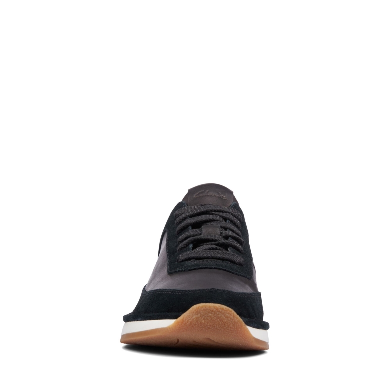 Schwarze Kombi-wildleder-clarks-craft-run-spitze