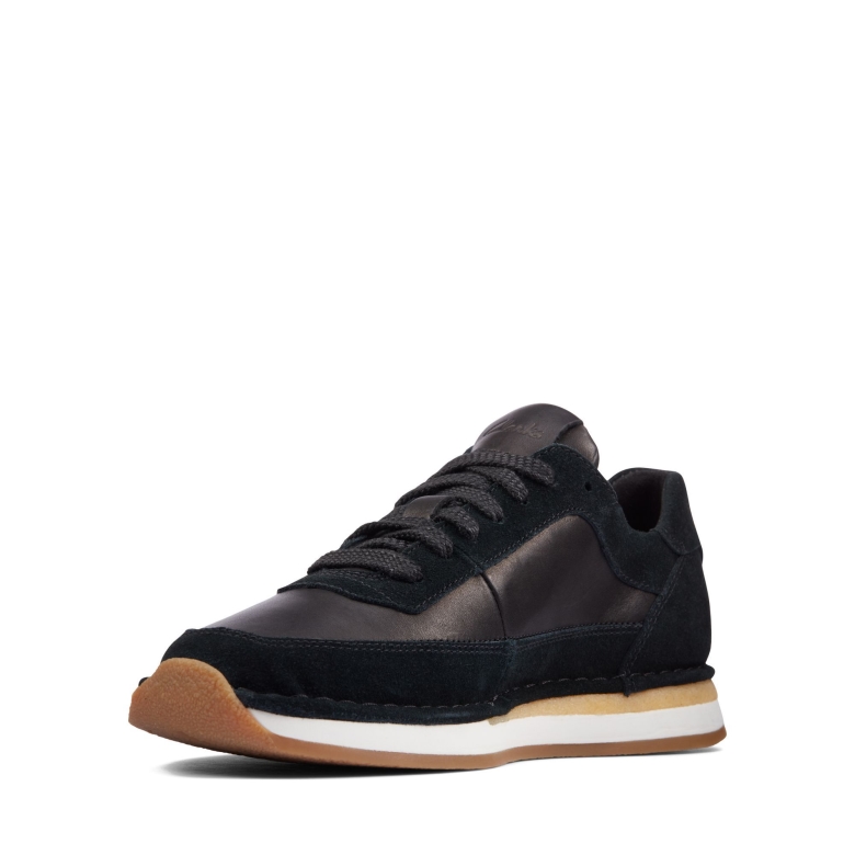 Schwarze Kombi-wildleder-clarks-craft-run-spitze