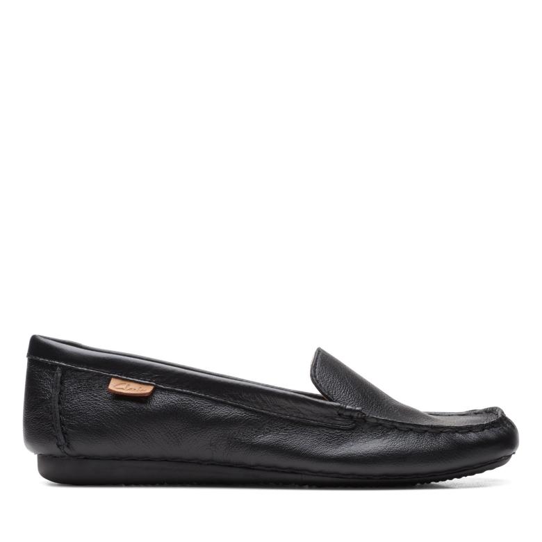 Schwarzes Leder Clarks Sommersprossen Gehen