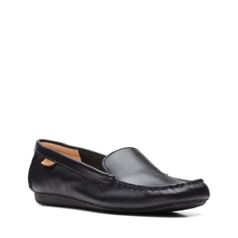 Schwarzes Leder Clarks Sommersprossen Gehen