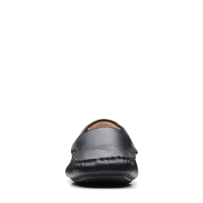 Schwarzes Leder Clarks Sommersprossen Gehen